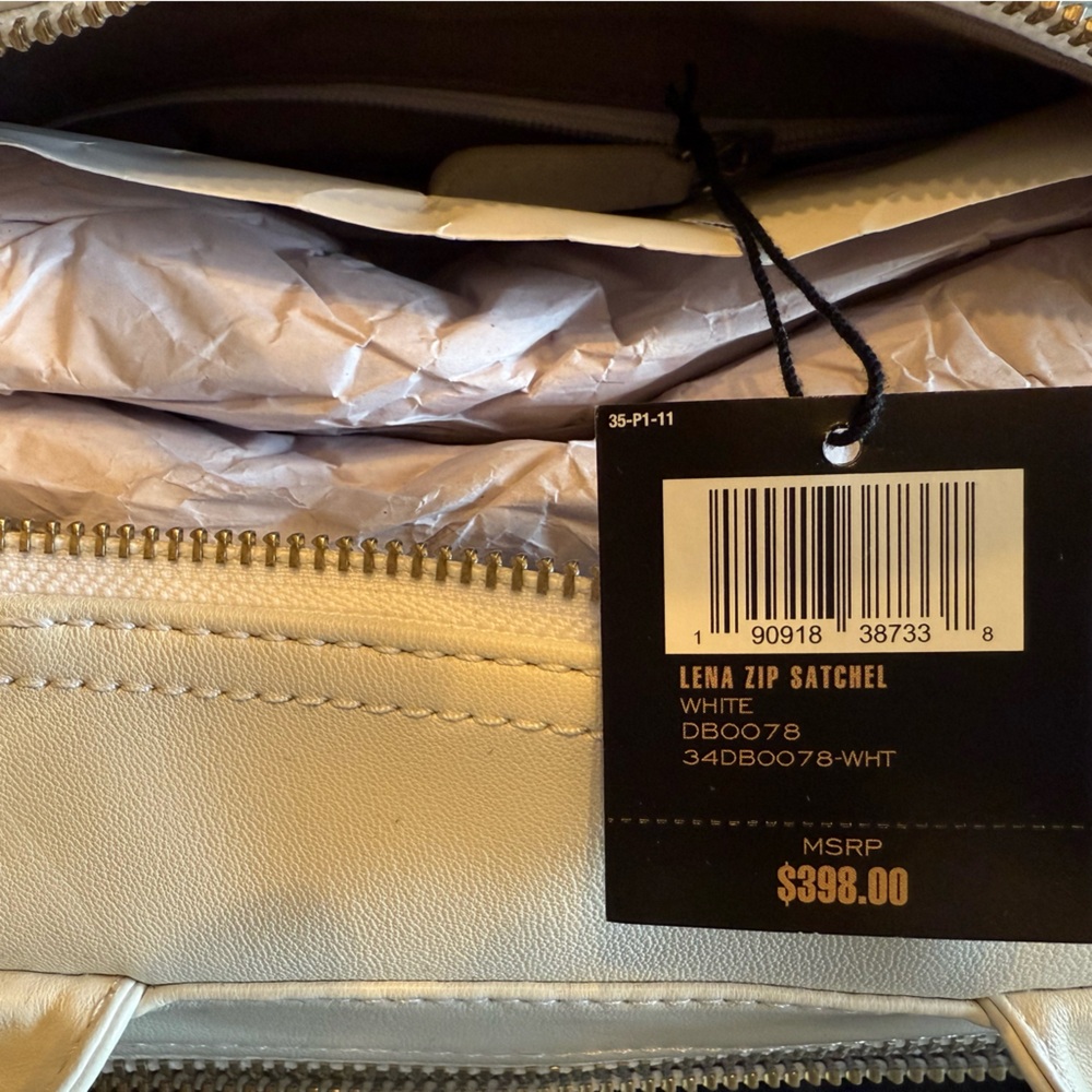 Frye Lena White Leather Satchel Bag - Picture 6 of 7